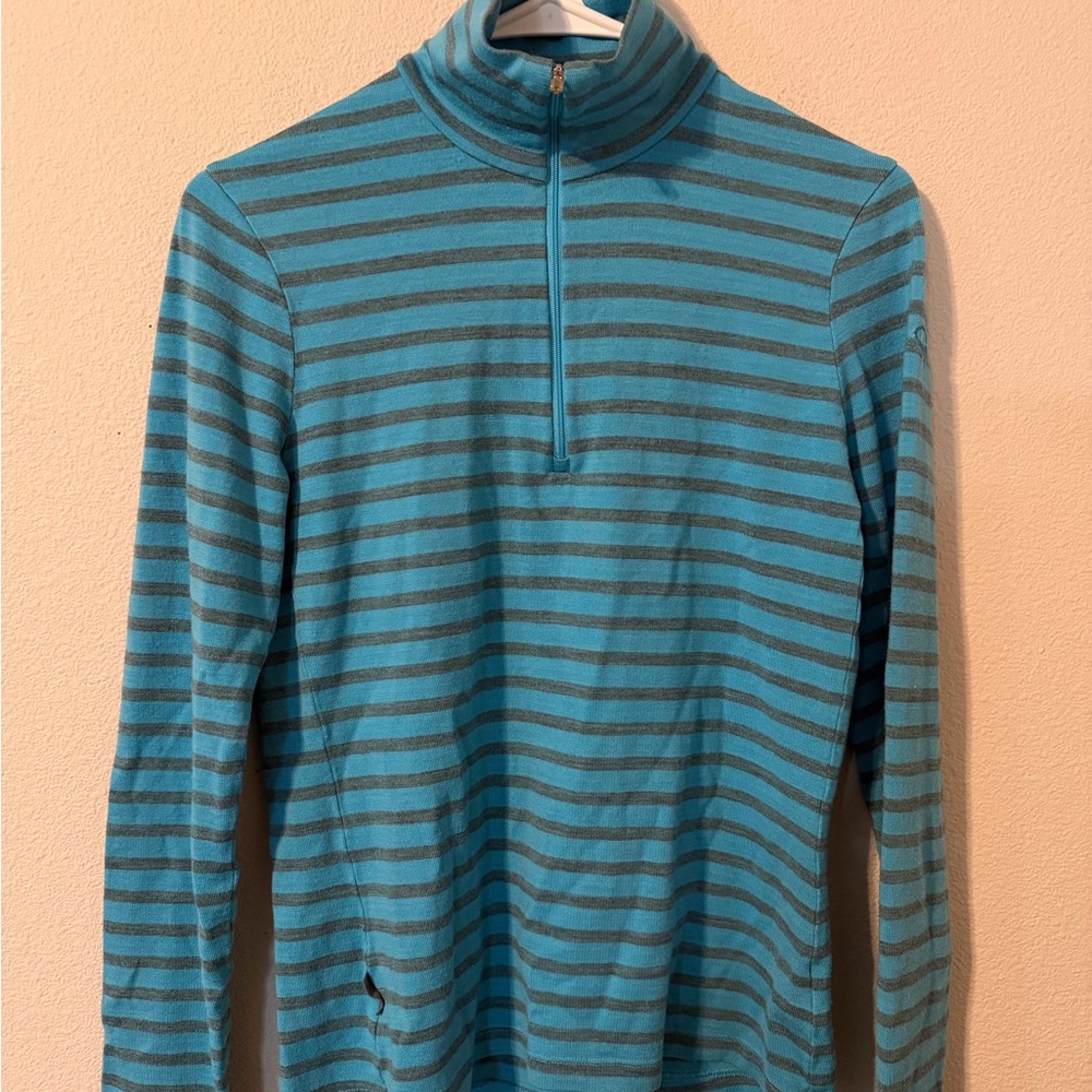 Women’s Icebreaker BodyFit 260 1/2 Zip Pullover Top Merino Wool Blue Gorpcore M